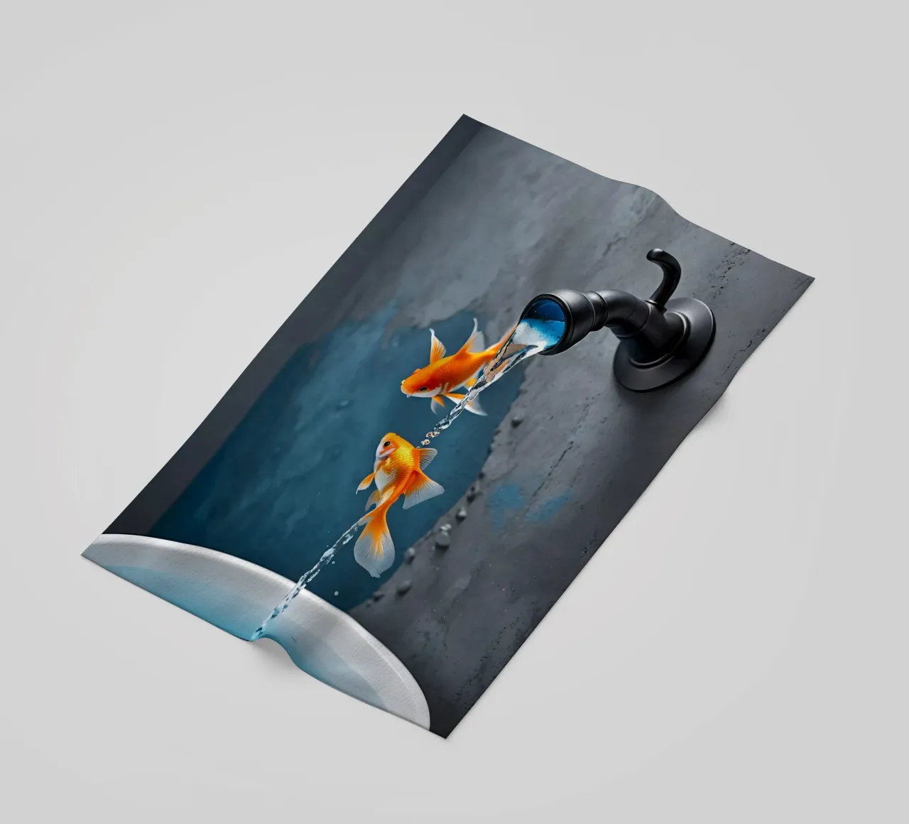 Wasserhahn spuckt Goldfische telo mare da kosinsart.gallery