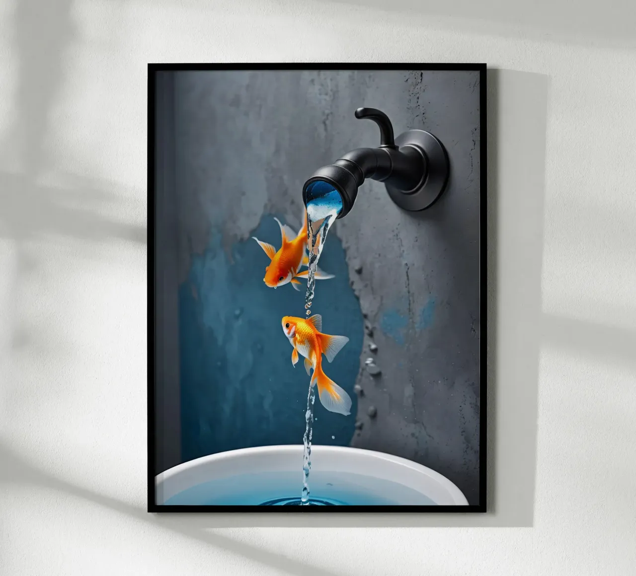 Wasserhahn spuckt Goldfische hahnemühle by kosinsart.gallery