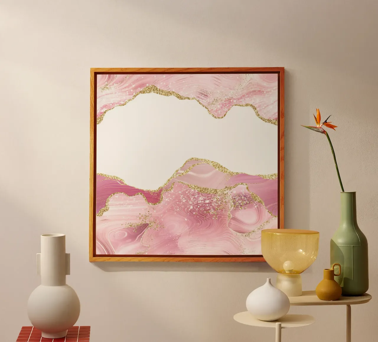 Agata glitterata rosa e oro Texture 07 plexiglass da Gemstone Textures