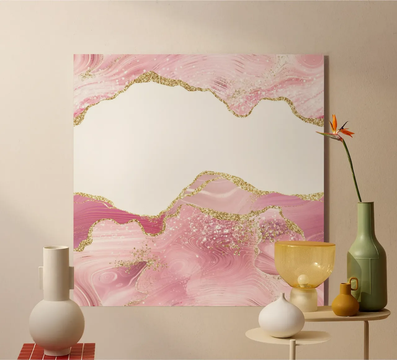 Agata glitterata rosa e oro Texture 07 plexiglass da Gemstone Textures