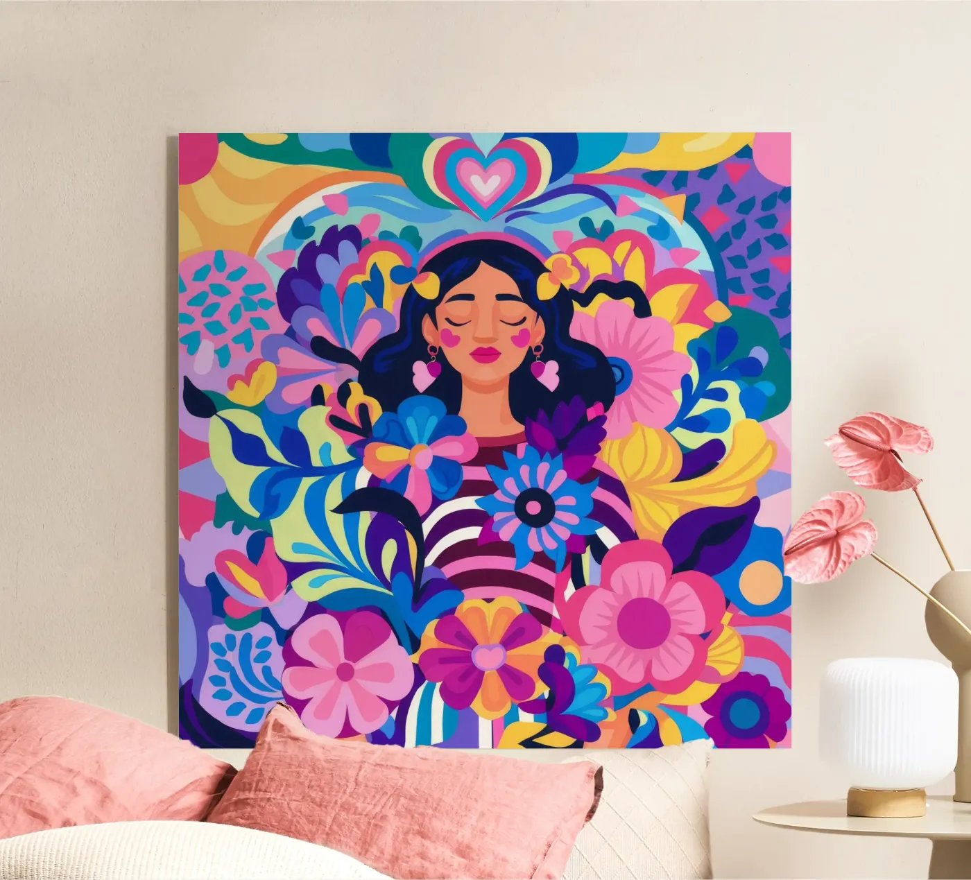 Floral Burst Harmony plexiglass da Ivory Frame