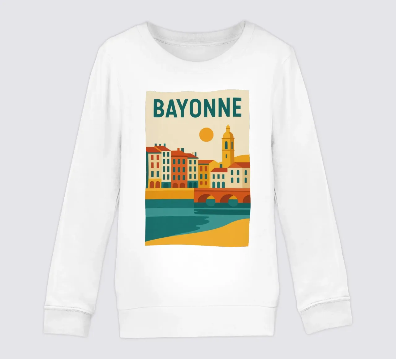 Bayonne - Tra fiume e facciata, un'aria da sud-ovest felpa bambino da JETLAG | affiches voyage