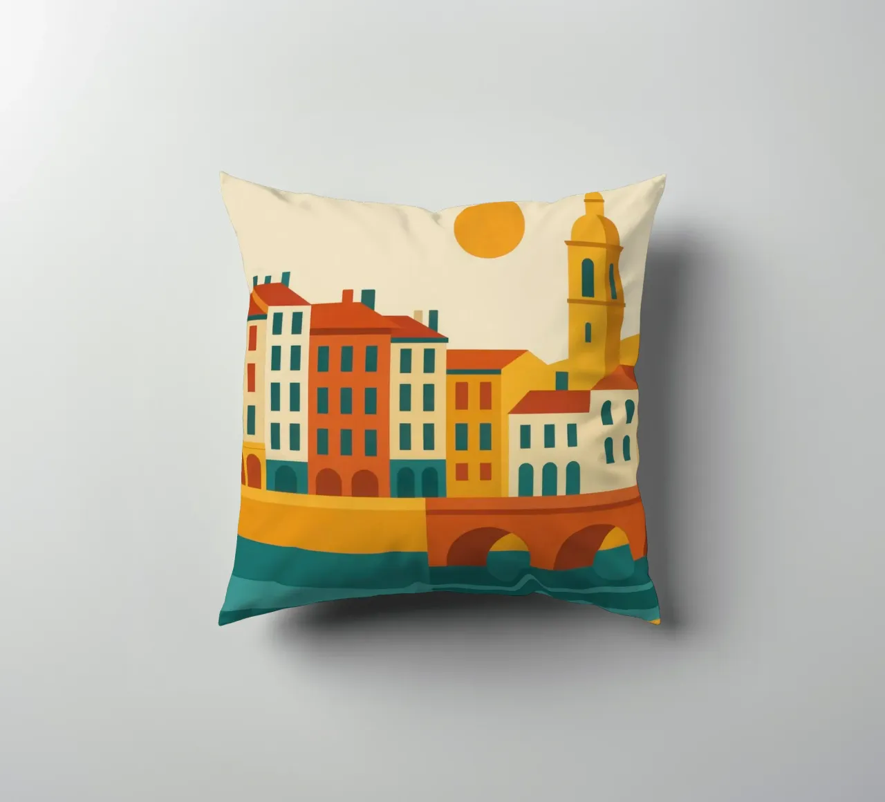 Bayonne - Tra fiume e facciata, un'aria da sud-ovest cuscino da JETLAG | affiches voyage