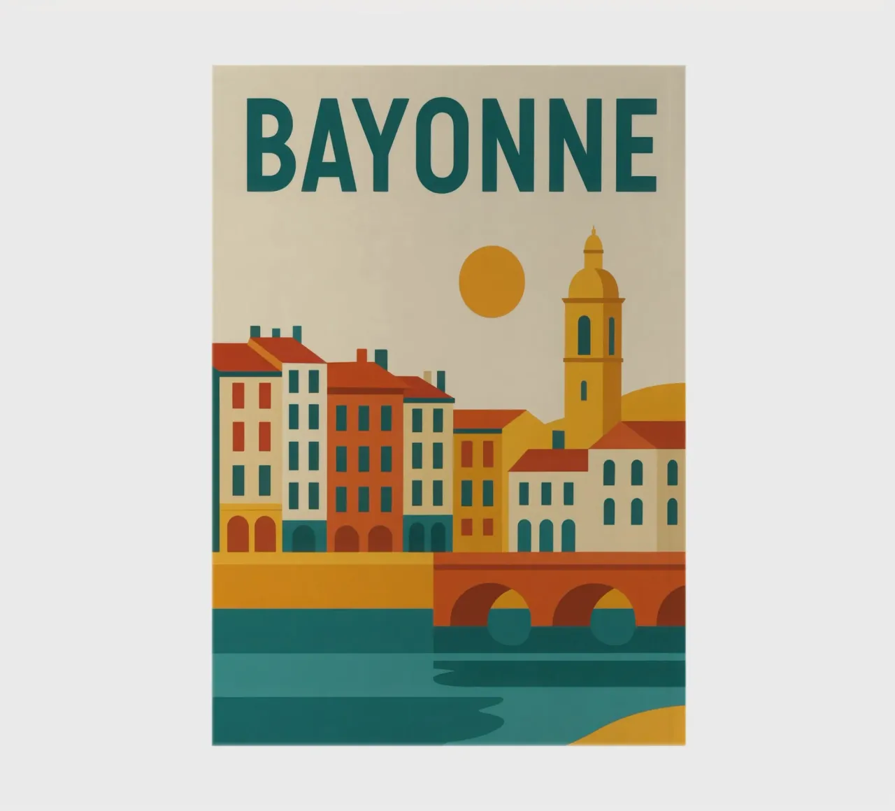 Bayonne - Tra fiume e facciata, un'aria da sud-ovest diario da JETLAG | affiches voyage