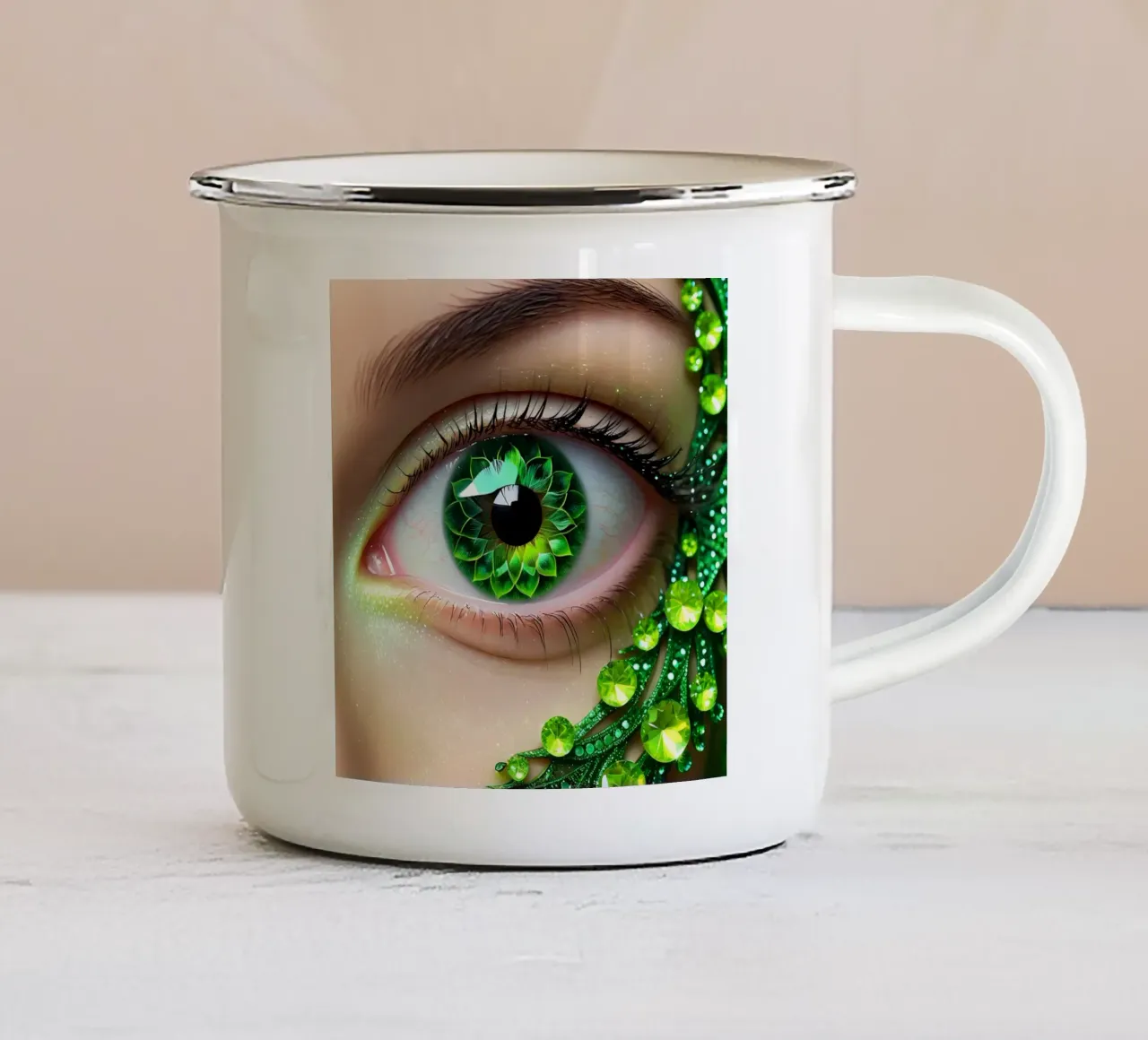 Grünes Auge tazza in smalto da kosinsart.gallery