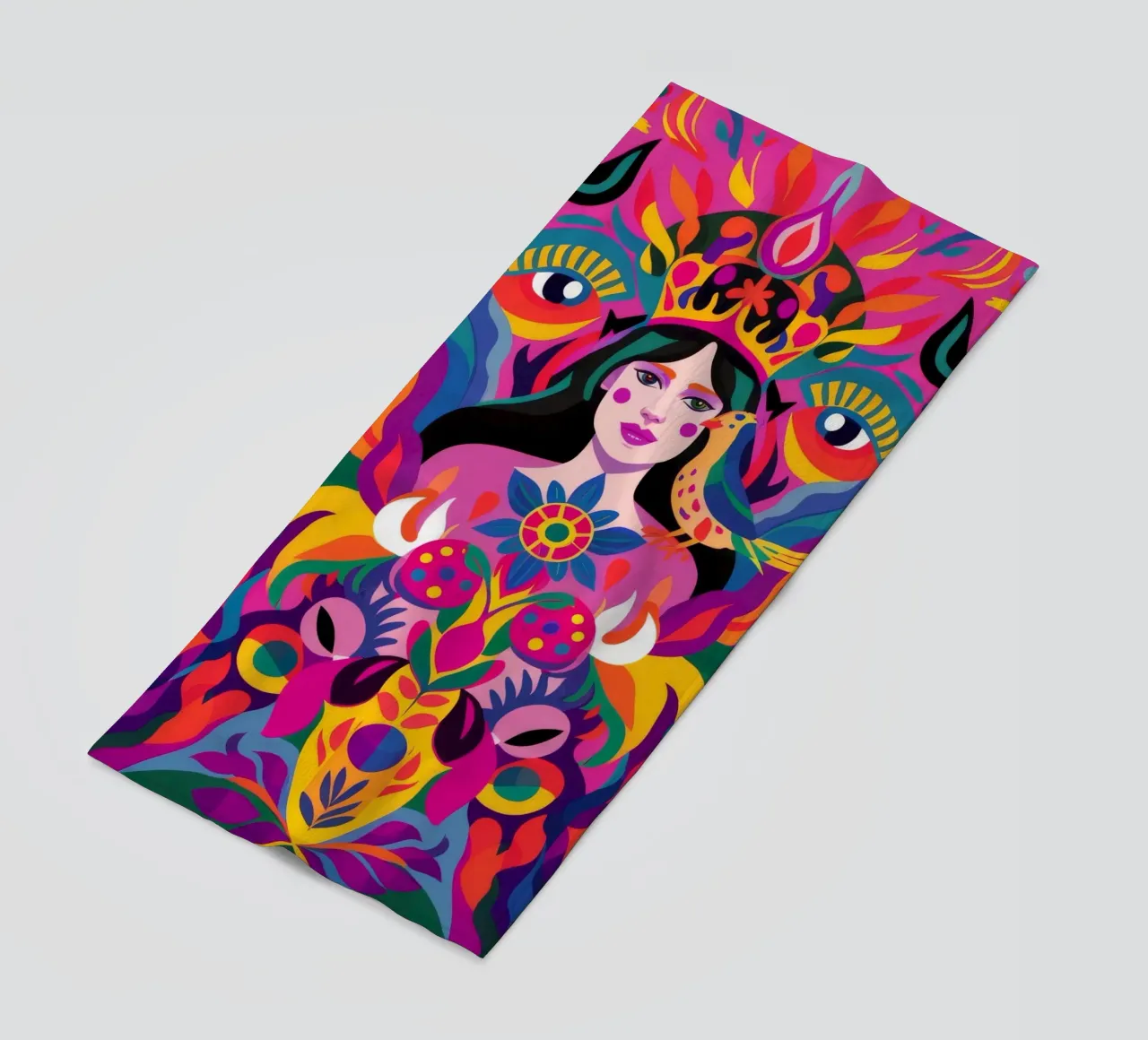 Kaleidoscopic Pattern Fusion beach towel by Ivory Frame