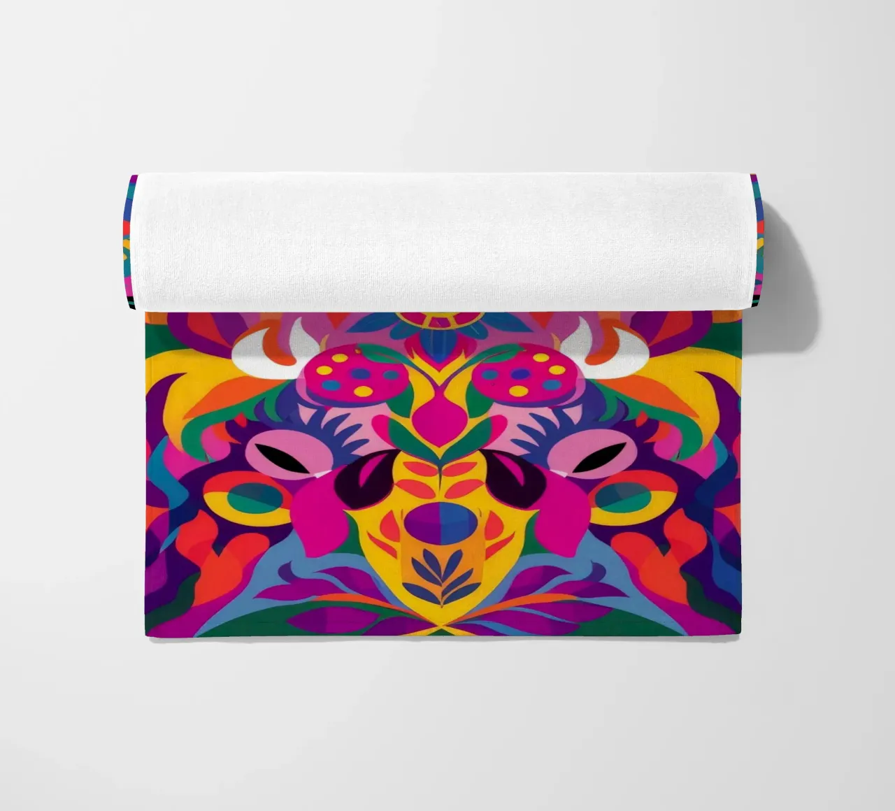 Kaleidoscopic Pattern Fusion beach towel by Ivory Frame