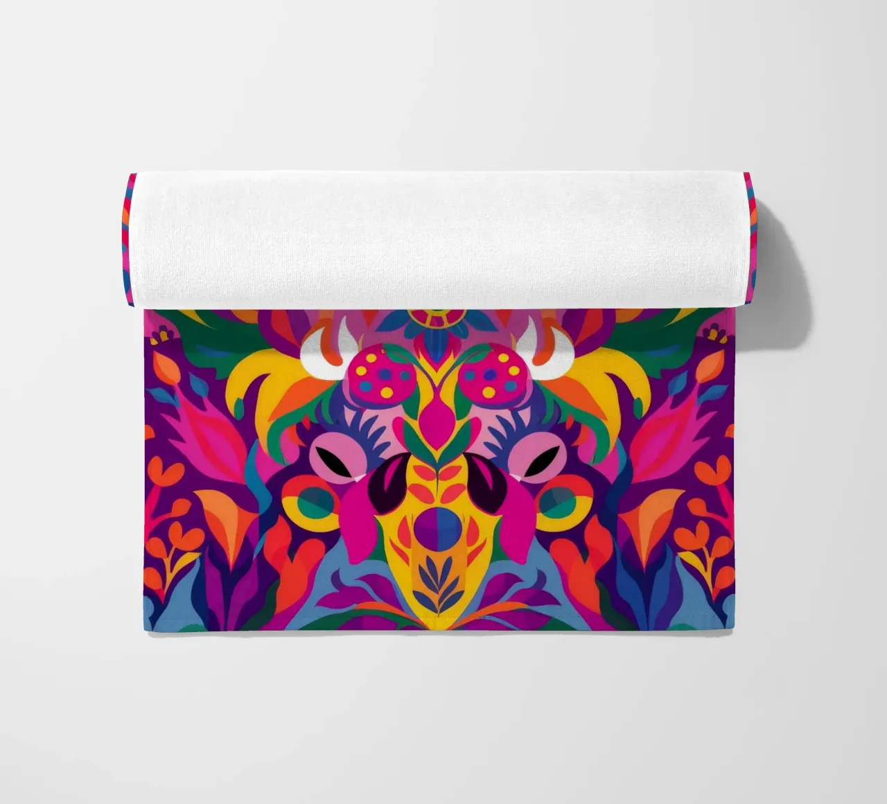 Kaleidoscopic Pattern Fusion beach towel by Ivory Frame