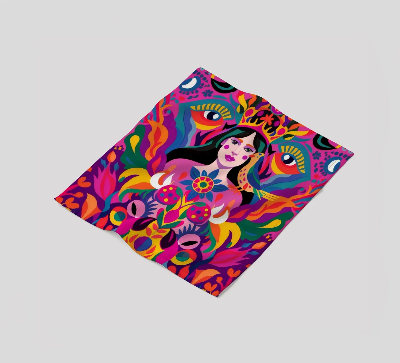 Kaleidoscopic Pattern Fusion fleece blanket by Ivory Frame