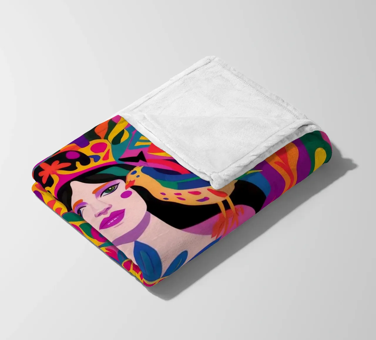 Kaleidoscopic Pattern Fusion fleece blanket by Ivory Frame