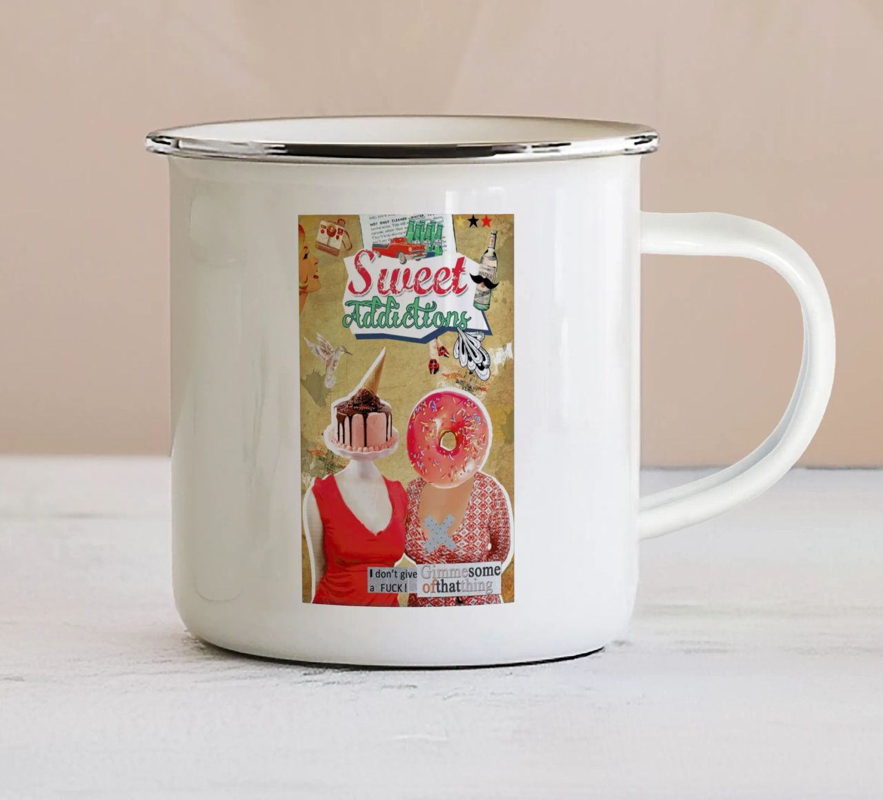 Sweet Addictions tazza in smalto da Design by Soph