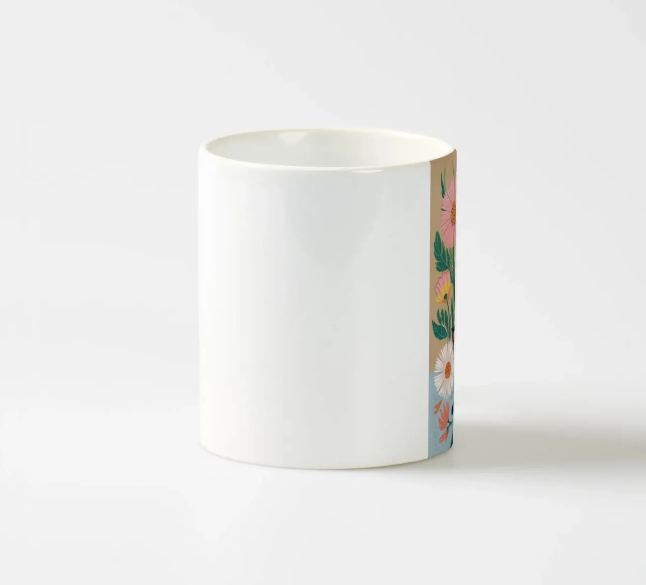 Gatto floreale giocoso tazza in ceramica da Ivory Frame