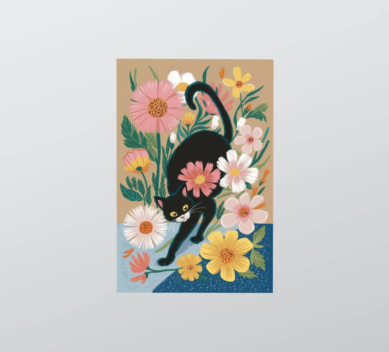 Playful Floral Cat sticker by Ivory Frame