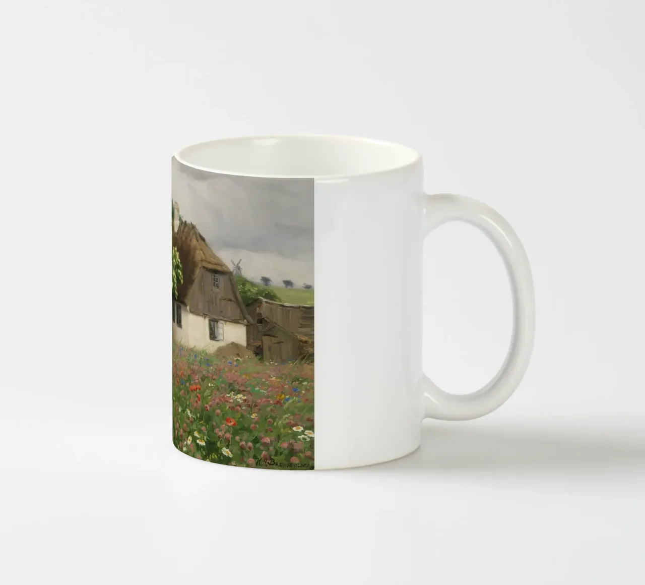 Hans Andersen Brendekilde:  Fattoria con prato fiorito tazza in ceramica da ARTOTHEK