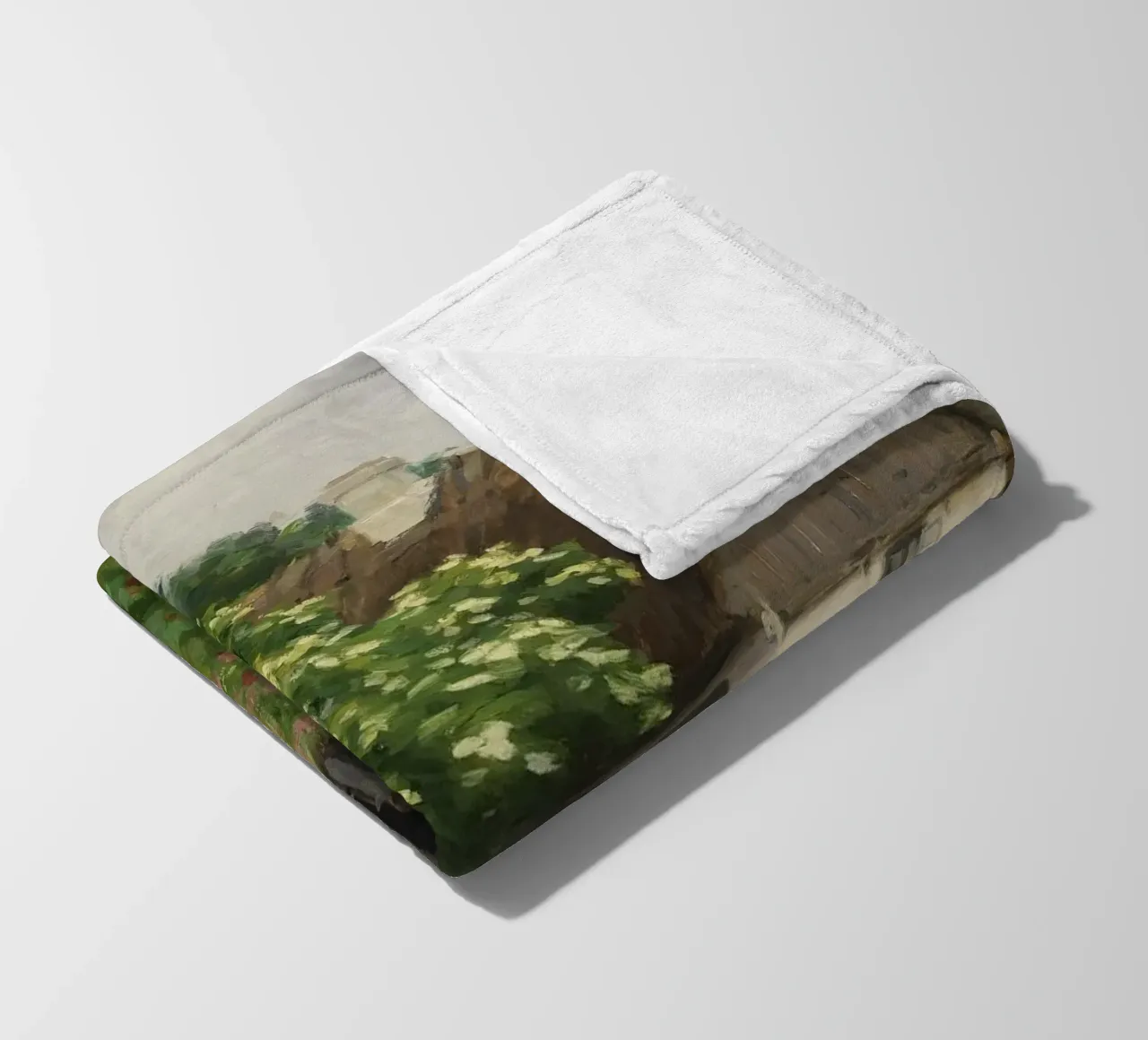 Hans Andersen Brendekilde:  Fattoria con prato fiorito coperta in pile da ARTOTHEK