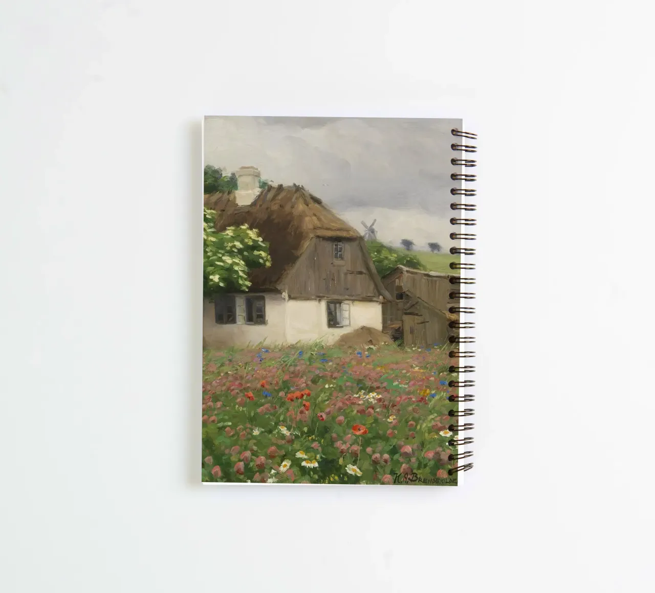 Hans Andersen Brendekilde:  Bauernhaus mit Blumenwiese Ringbuch von ARTOTHEK