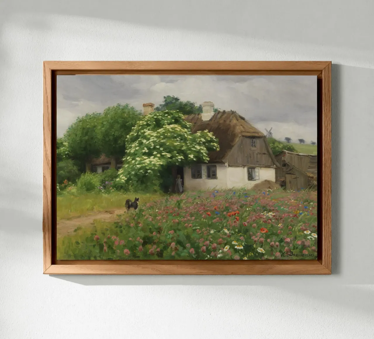 Hans Andersen Brendekilde:  Fattoria con prato fiorito alluminio dibond da ARTOTHEK