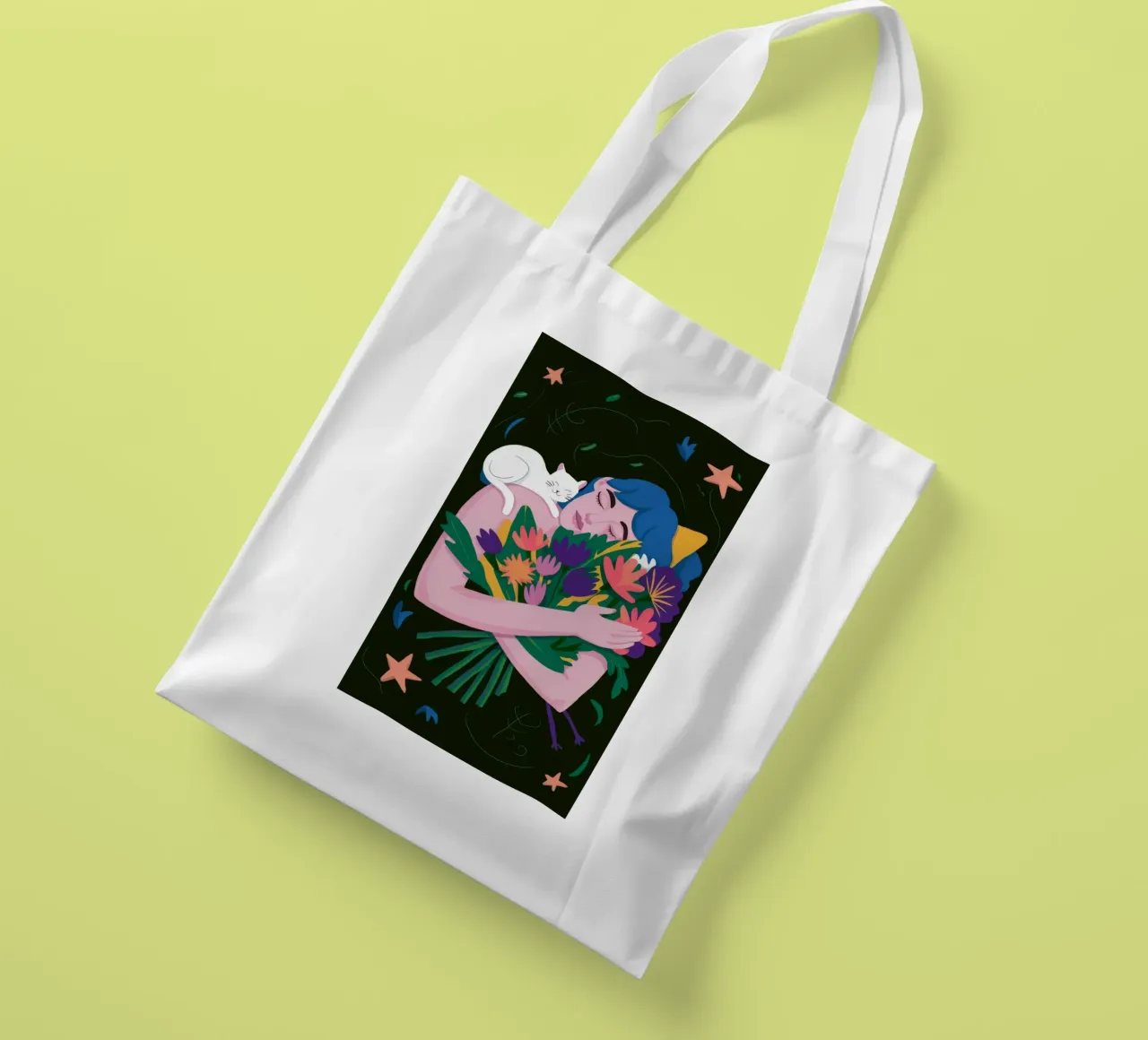 Floral Embrace Serenity tote bag by Ivory Frame
