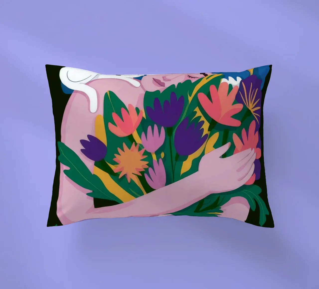 Floral Embrace Serenity decorative cushion by Ivory Frame
