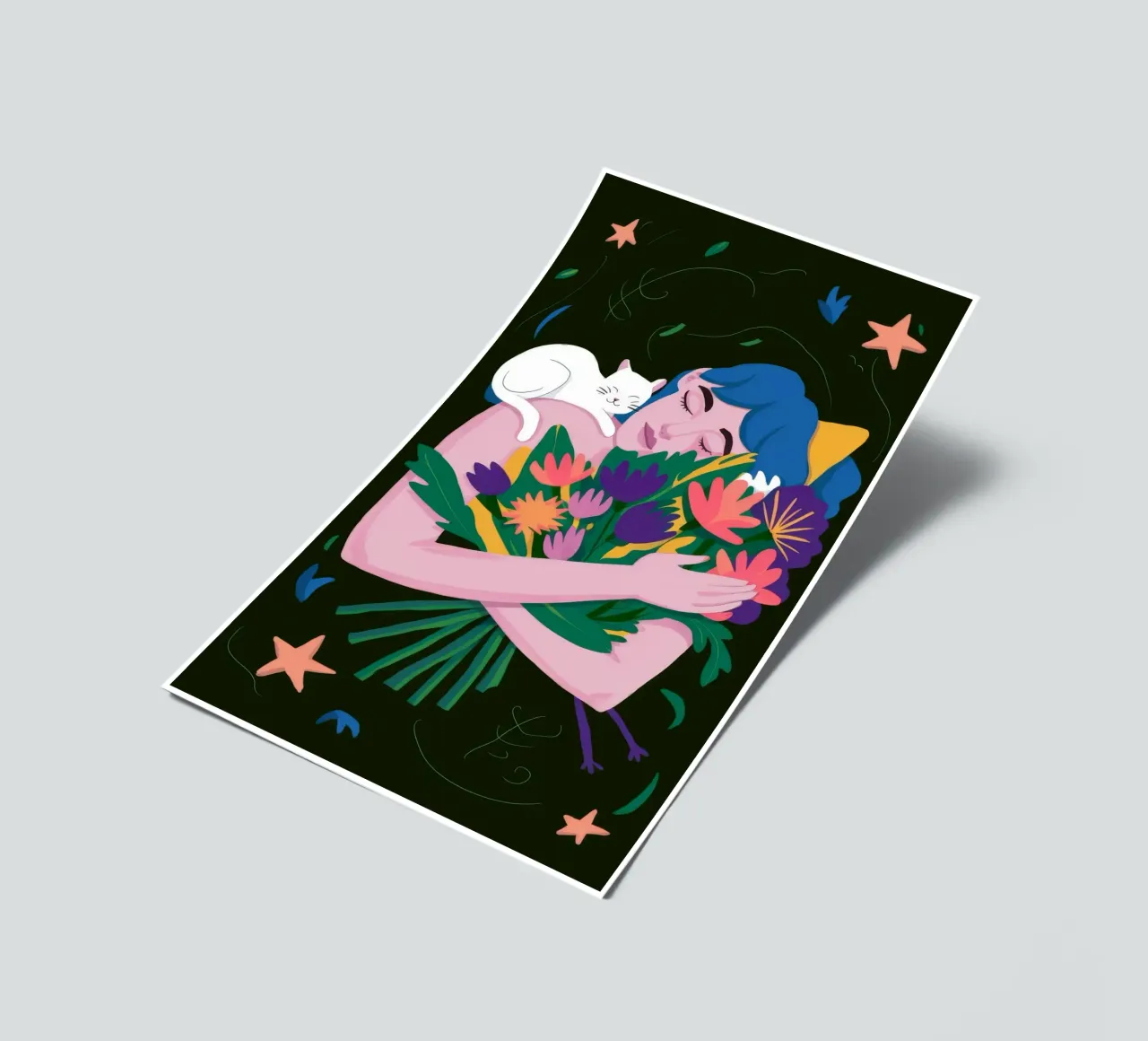 Floral Embrace Serenity sticker sheet by Ivory Frame
