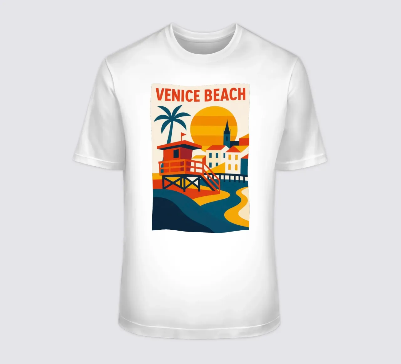 VENICE BEACH - The Californian myth in technicolour t-shirt by JETLAG | affiches voyage