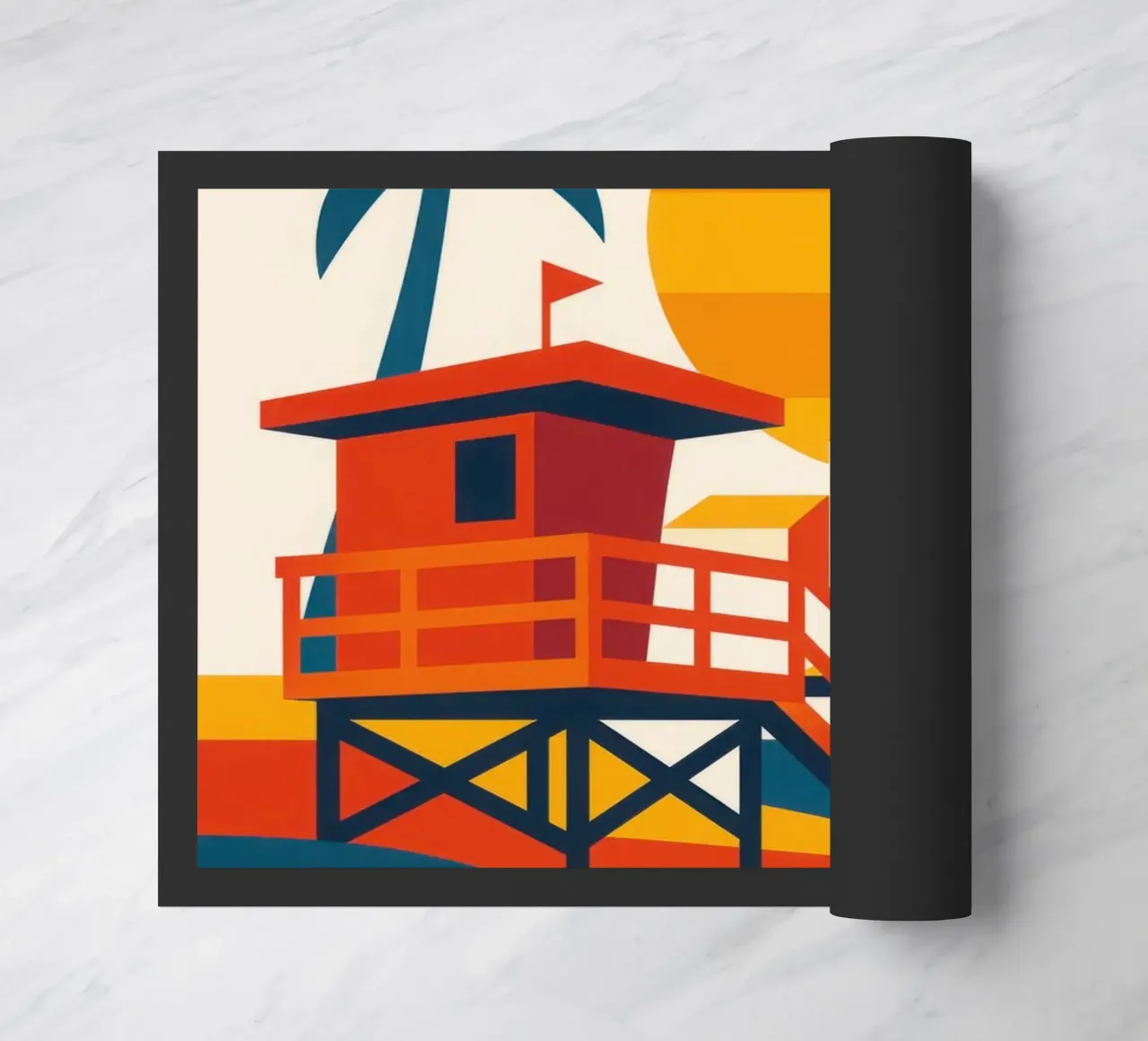 VENICE BEACH - The Californian myth in technicolour doormat by JETLAG | affiches voyage