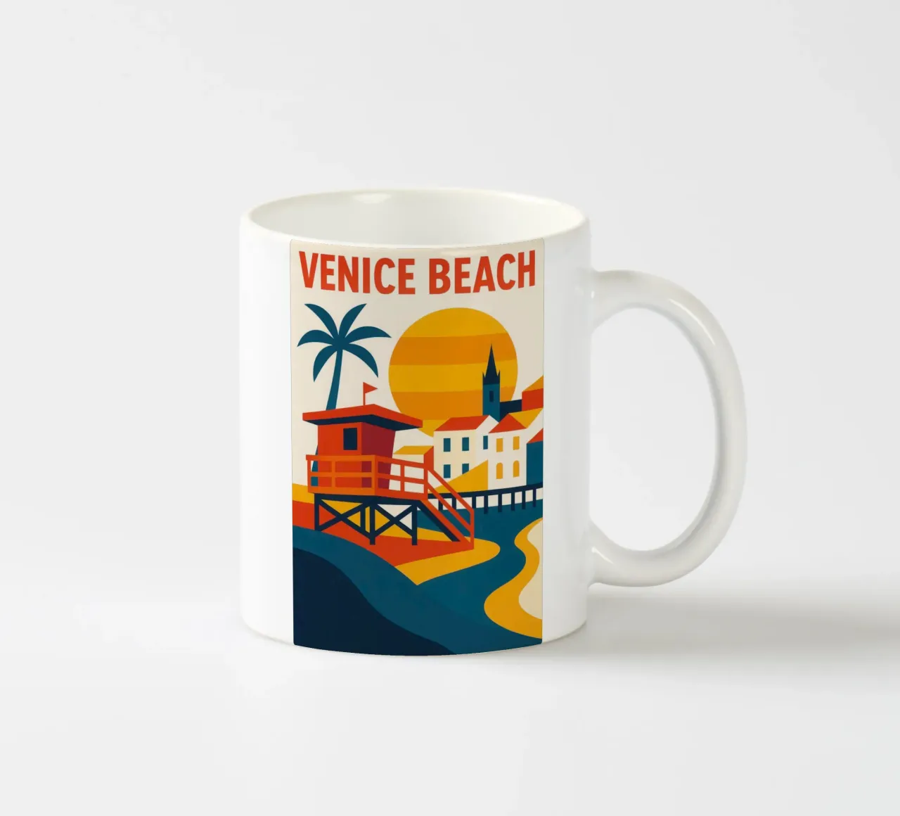 VENICE BEACH - The Californian myth in technicolour ceramic mug by JETLAG | affiches voyage