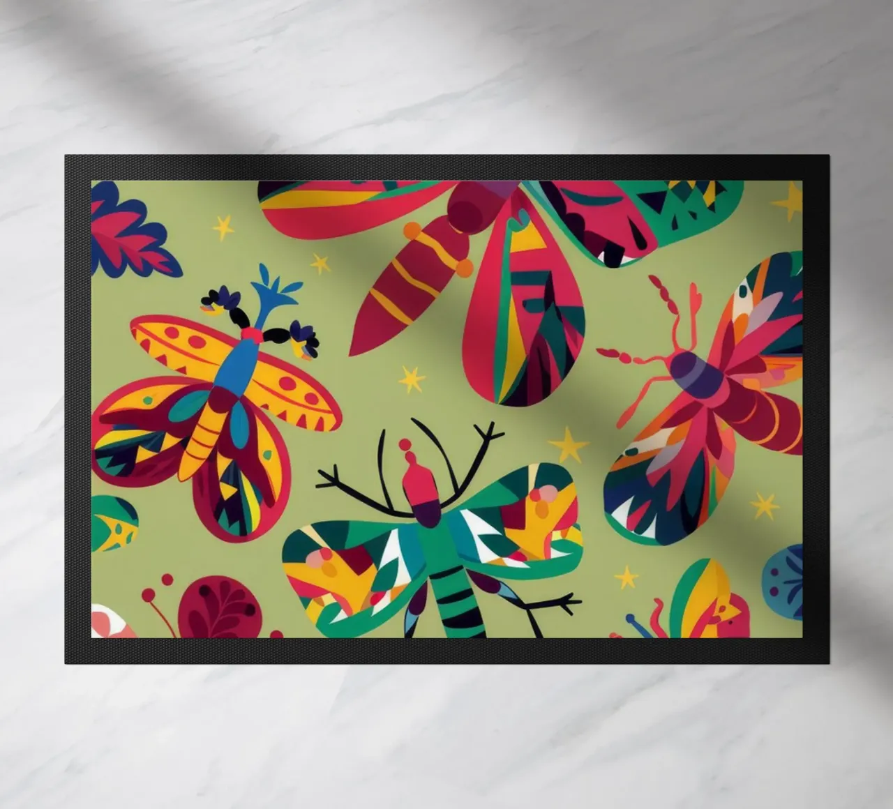 Butterfly Garden Delight doormat by Ivory Frame