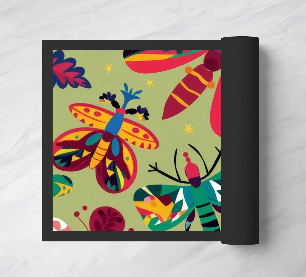 Butterfly Garden Delight doormat by Ivory Frame