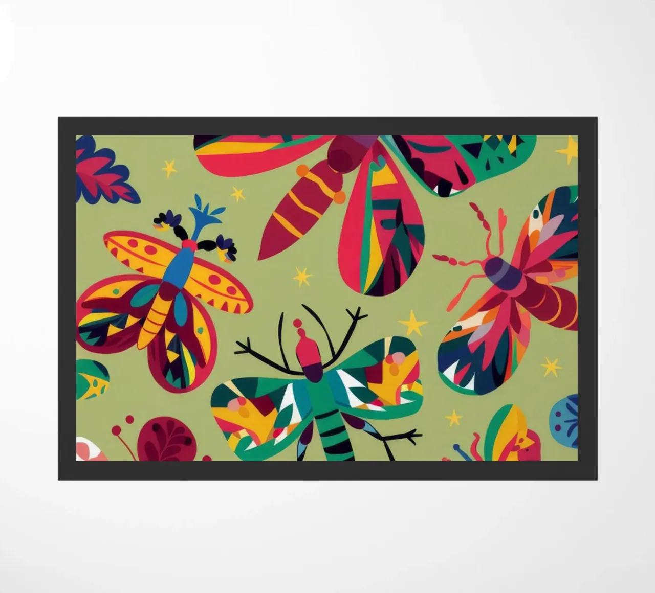 Butterfly Garden Delight doormat by Ivory Frame
