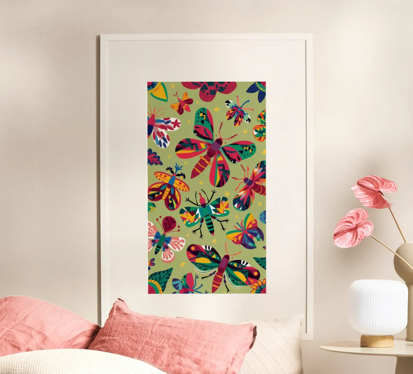 Schmetterlingsgarten Delight Poster von Ivory Frame