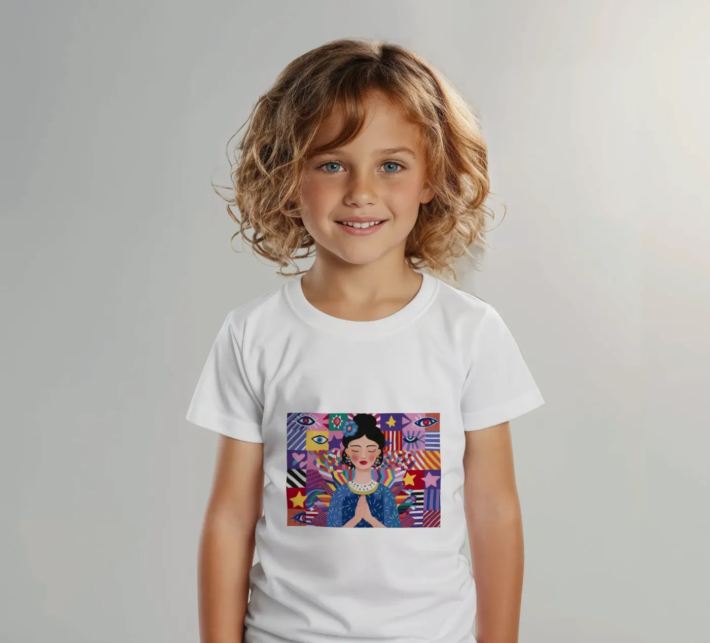 Modello di preghiera Riverenza t-shirt bambini da Ivory Frame