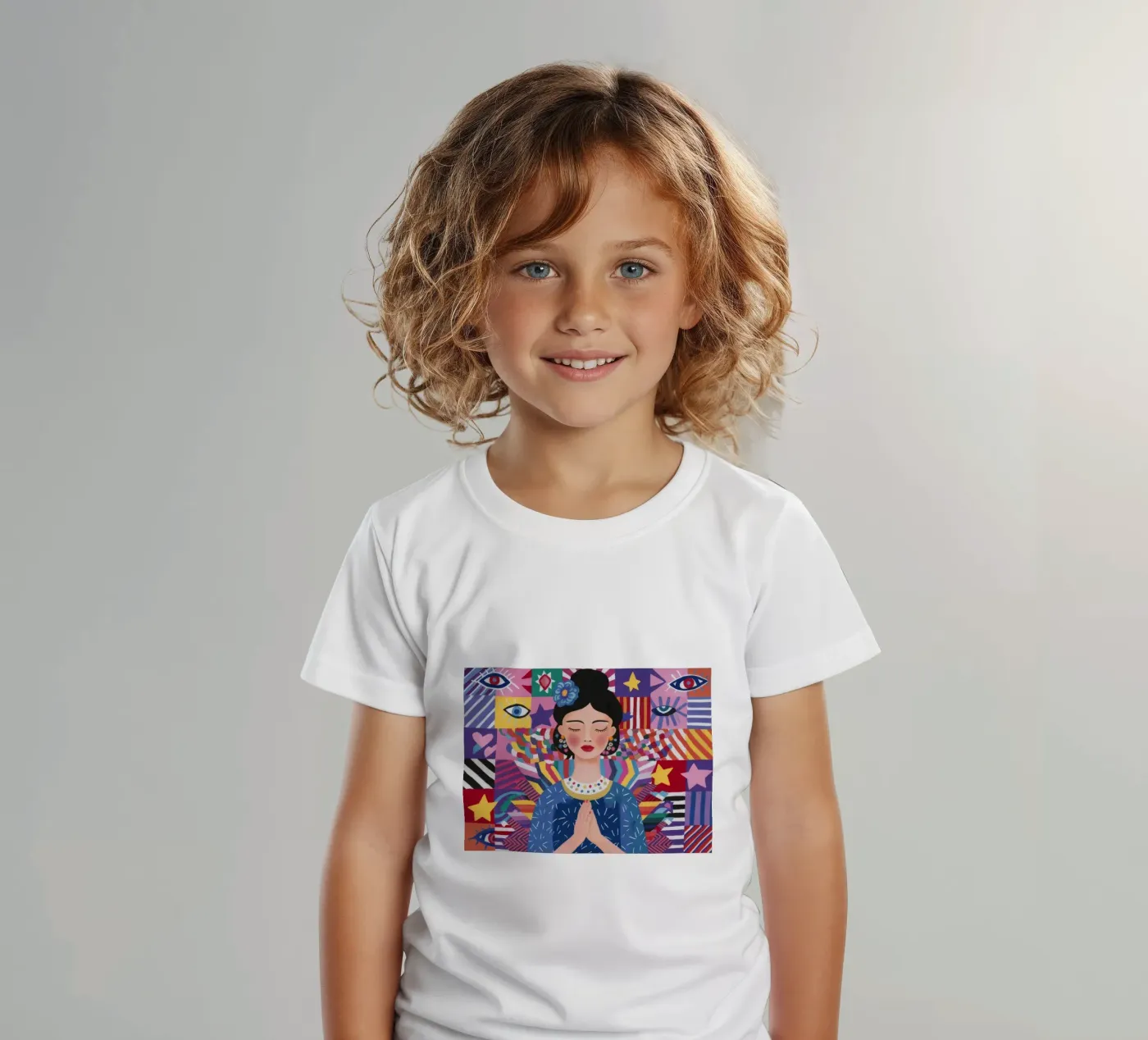 Modello di preghiera Riverenza t-shirt bambini da Ivory Frame