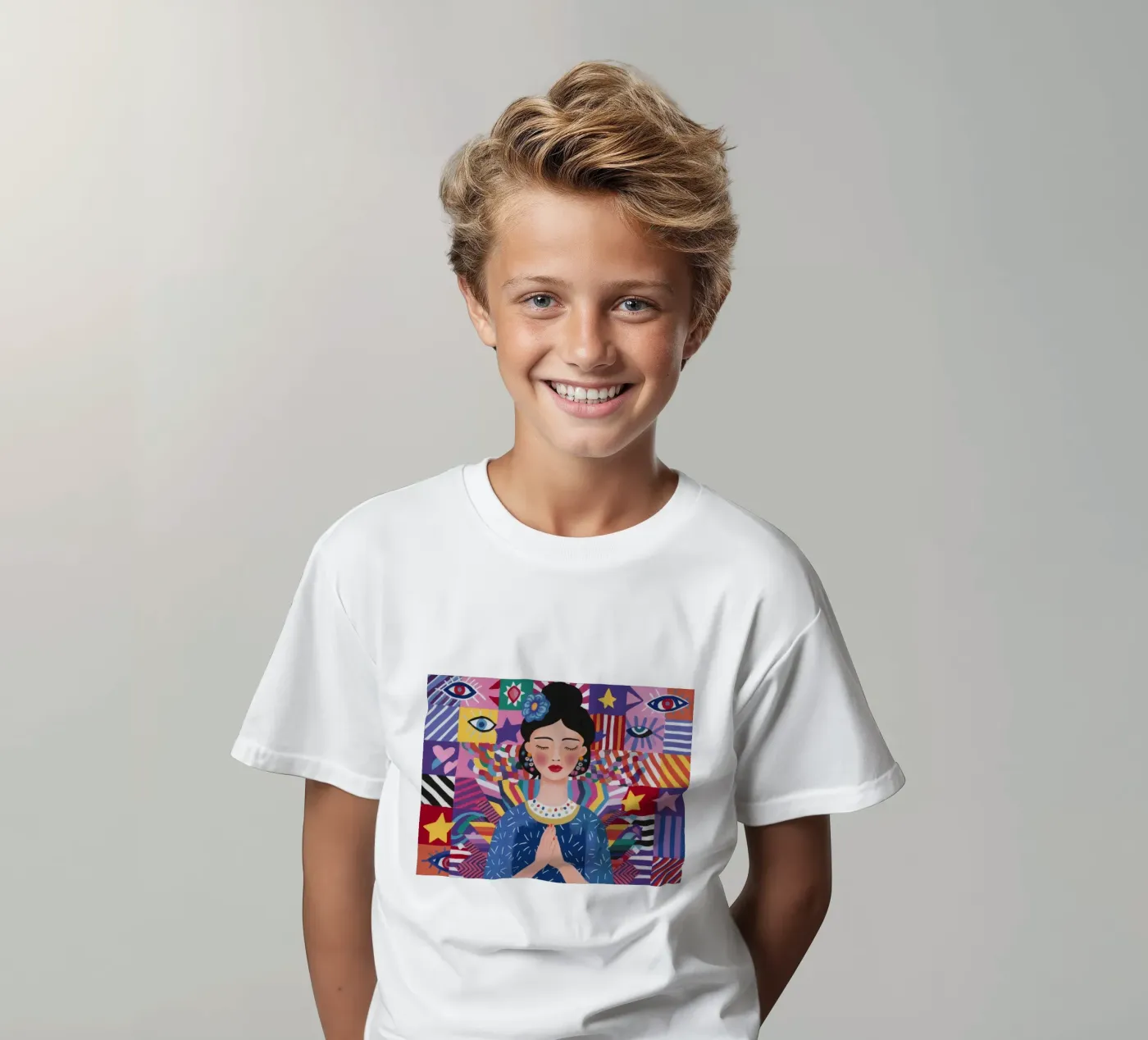 Modello di preghiera Riverenza t-shirt bambini da Ivory Frame