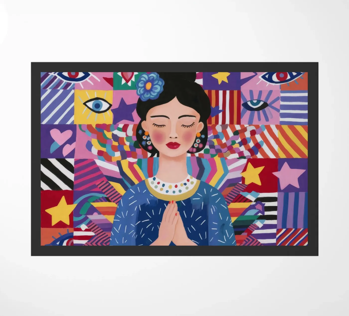 Prayerful Pattern Reverence doormat by Ivory Frame