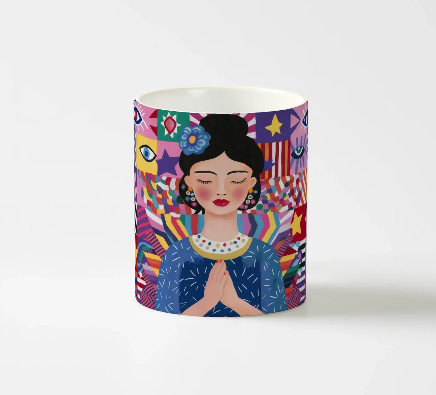Prayerful Pattern Reverence ceramic mug by Ivory Frame