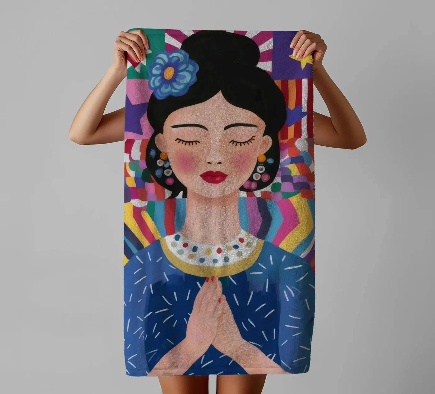 Prayerful Pattern Reverence towel by Ivory Frame
