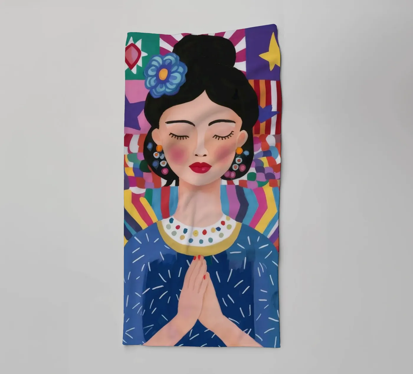 Prayerful Pattern Reverence towel by Ivory Frame