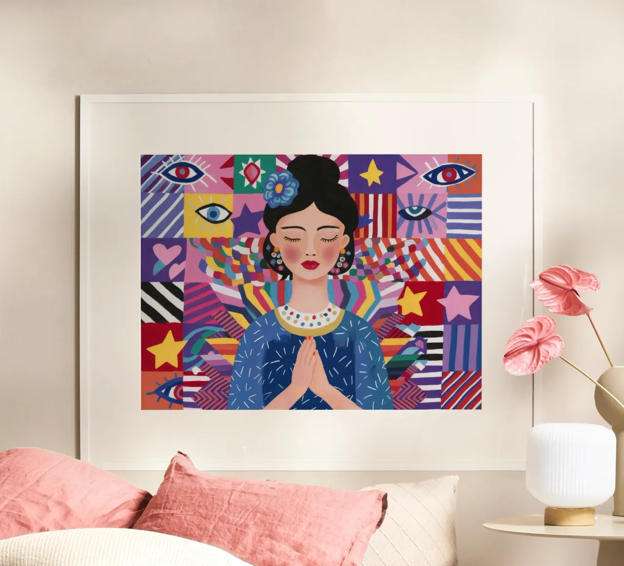 Modello di preghiera Riverenza poster con telaio in plastica da Ivory Frame