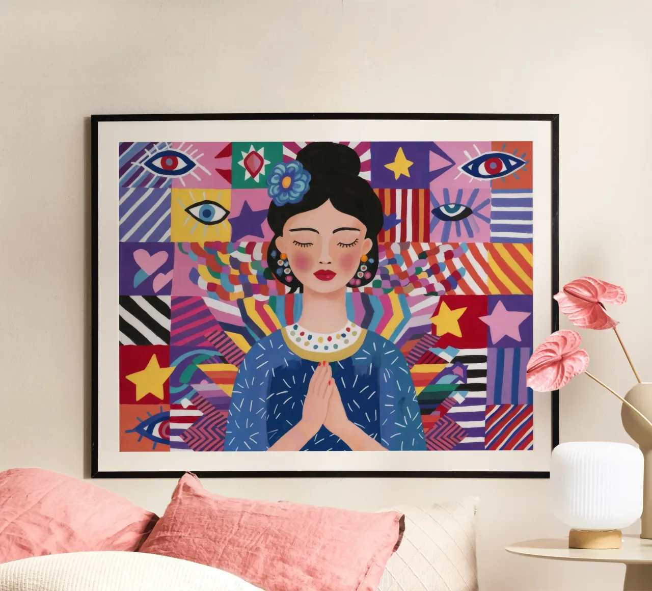 Modello di preghiera Riverenza poster con telaio in plastica da Ivory Frame