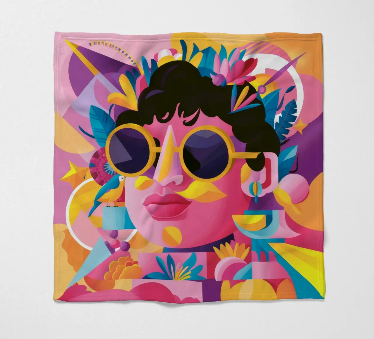 Vibrant Pattern Fusion fleece blanket by Ivory Frame