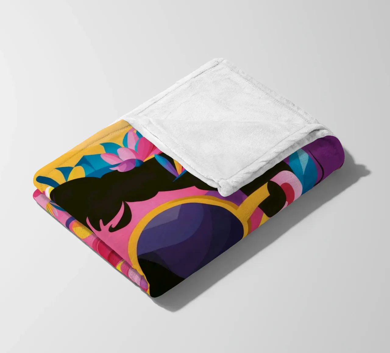 Vibrant Pattern Fusion fleece blanket by Ivory Frame