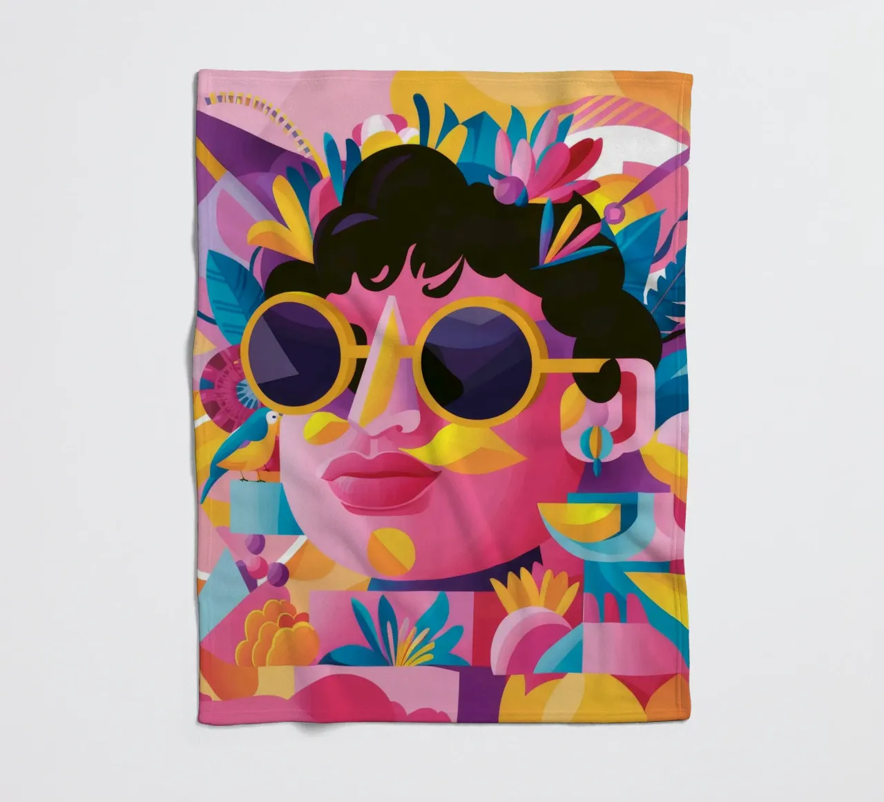 Vibrant Pattern Fusion fleece blanket by Ivory Frame