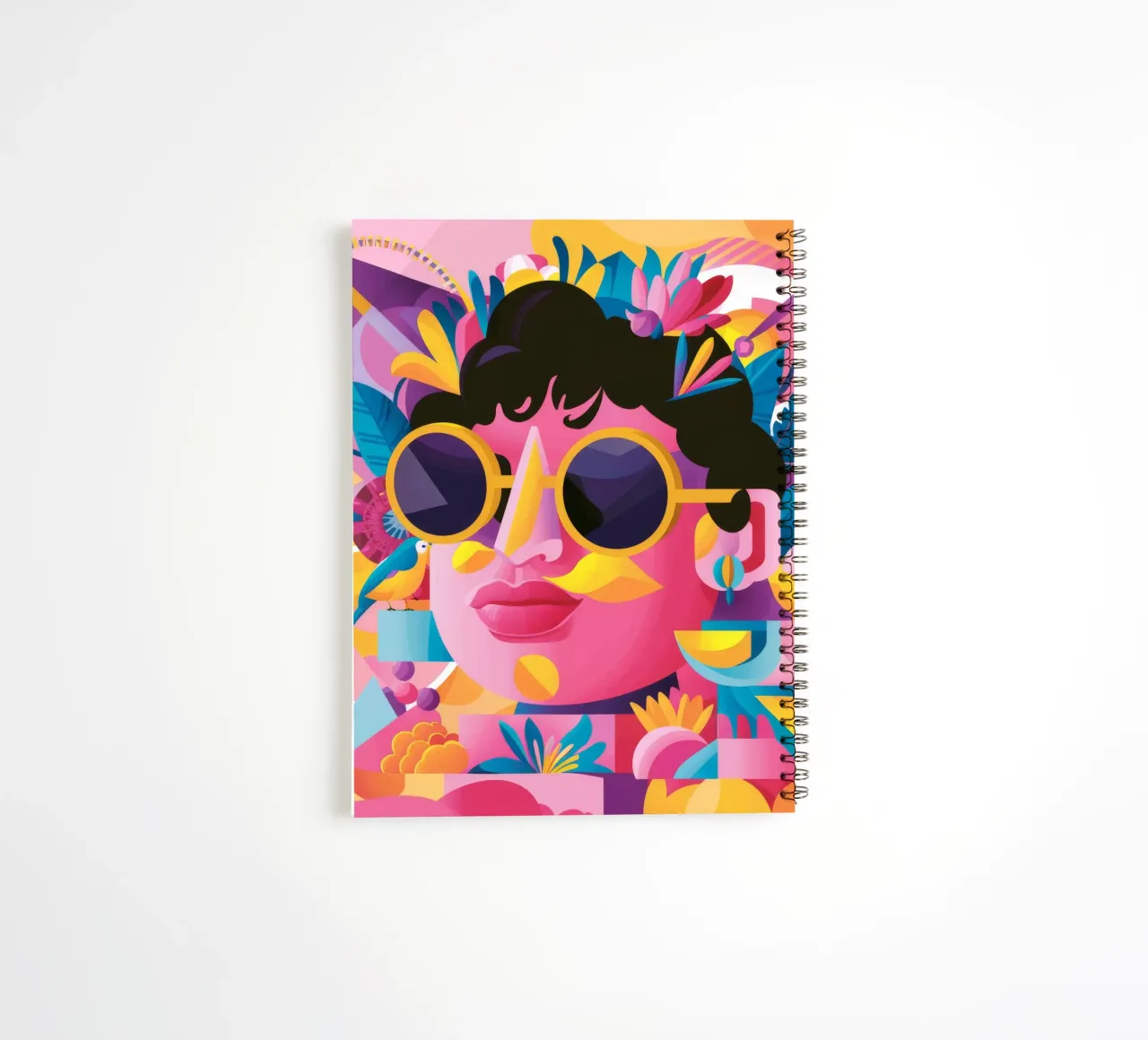 Vibrant Pattern Fusion spiral notebook by Ivory Frame