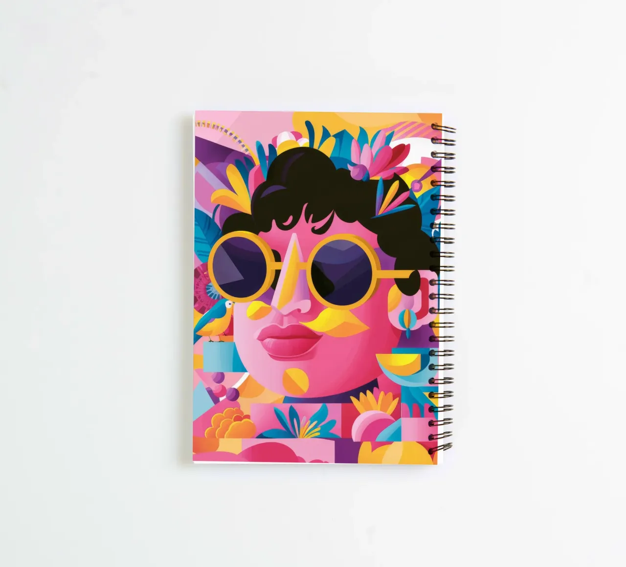 Vibrant Pattern Fusion spiral notebook by Ivory Frame