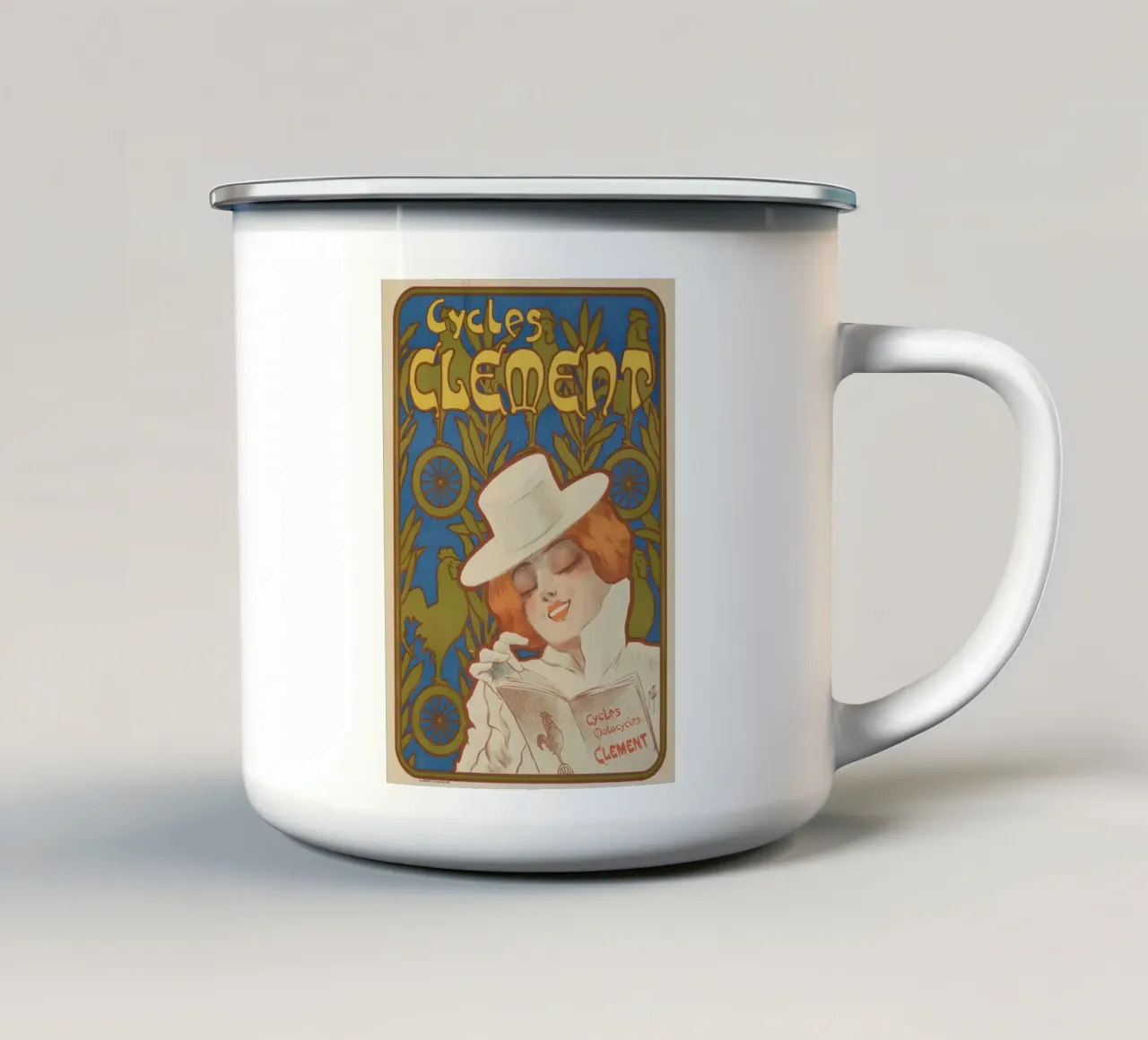 Ferdinand Misti Mifliez - Cycle Clement enamel mug by ARTOTHEK