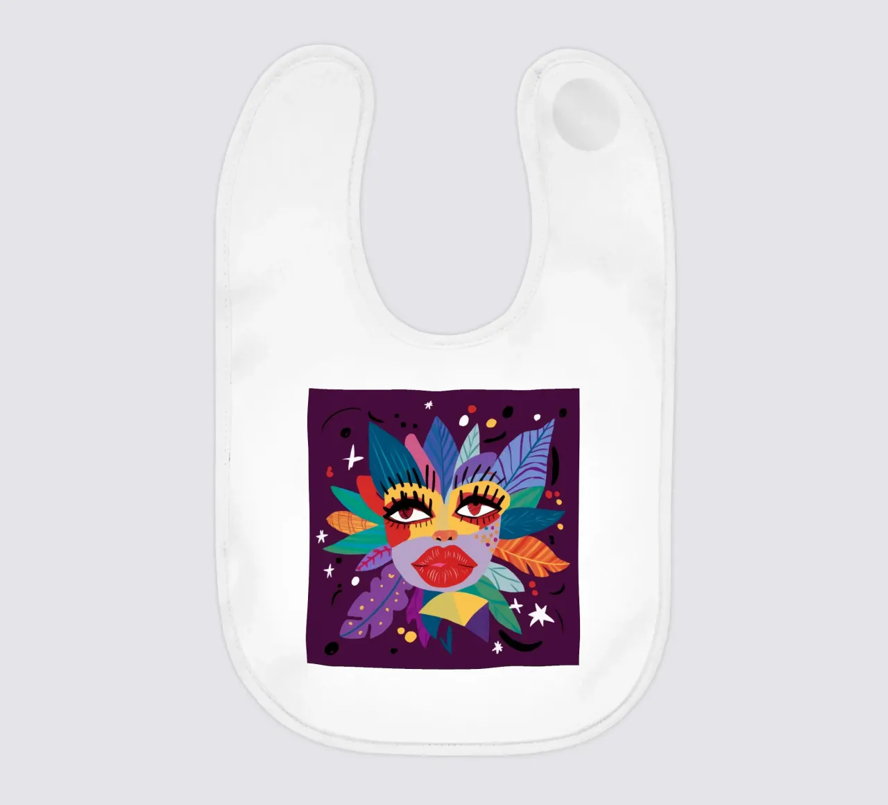 Abstract Face Expression bavaglino da Ivory Frame