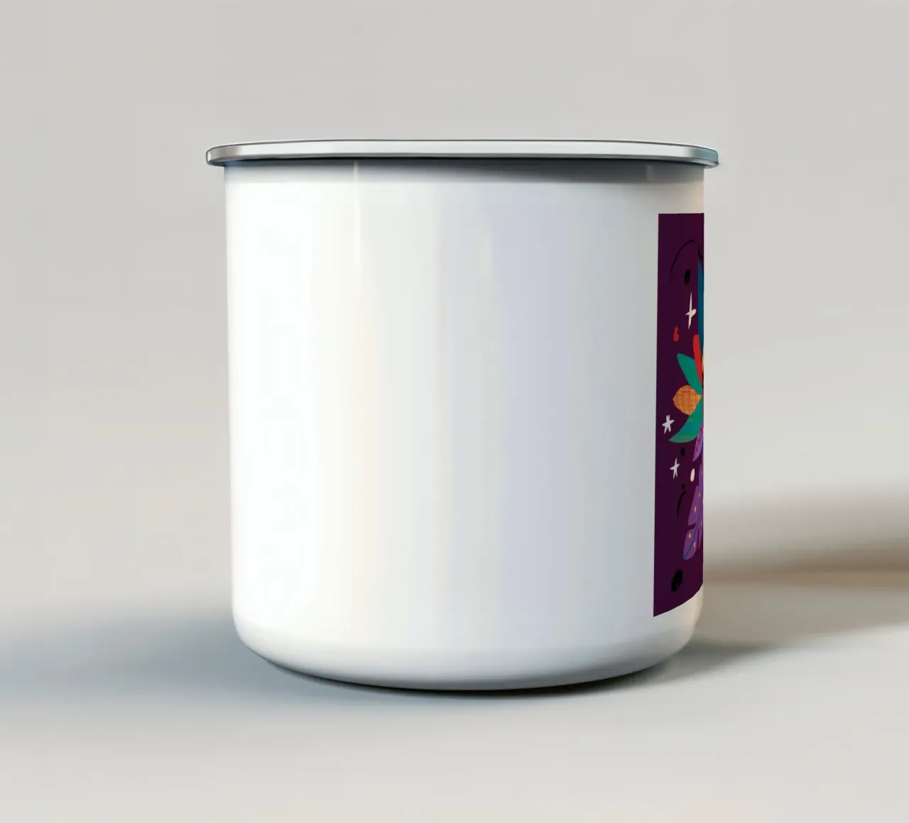 Espressione astratta del volto tazza in smalto da Ivory Frame