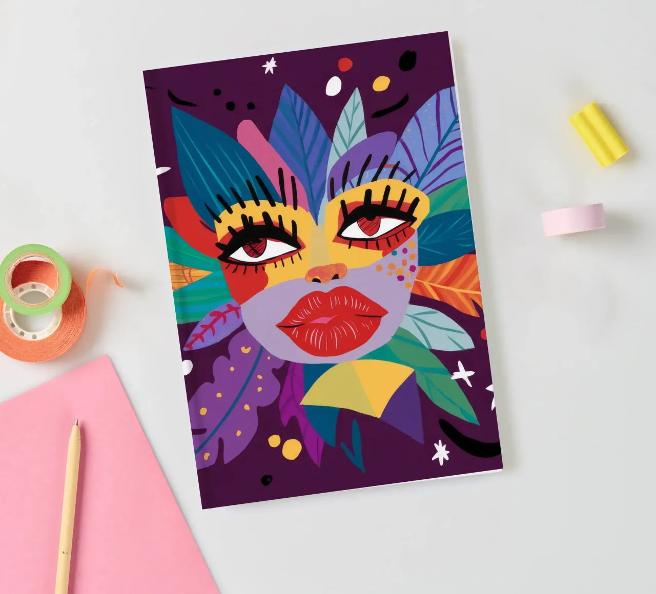 Abstract Face Expression notebook by Ivory Frame