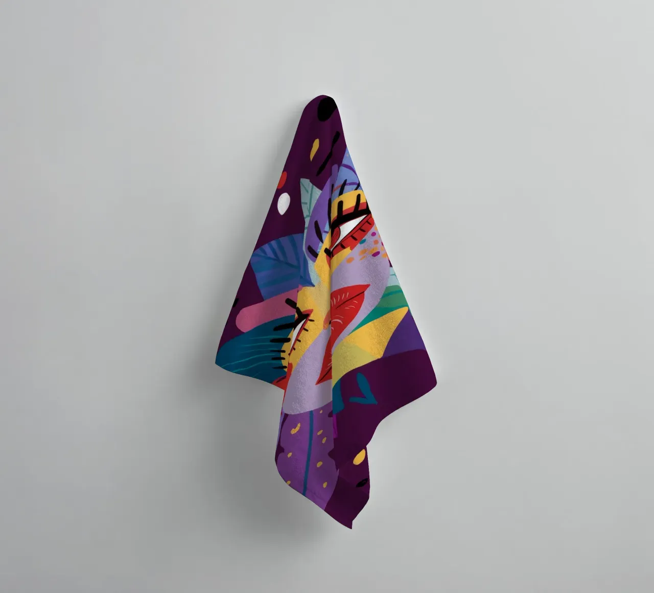 Abstract Face Expression towel by Ivory Frame